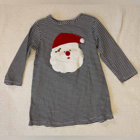 The Bailey Boys Other - Bailey Boys Blue and White Striped Santa Holiday Long Sleeve Tunic Dress